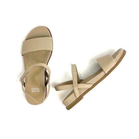 Eileen Fisher Demo Sandals Size 9 Nude Leather $148.00 - Picture 1 of 9